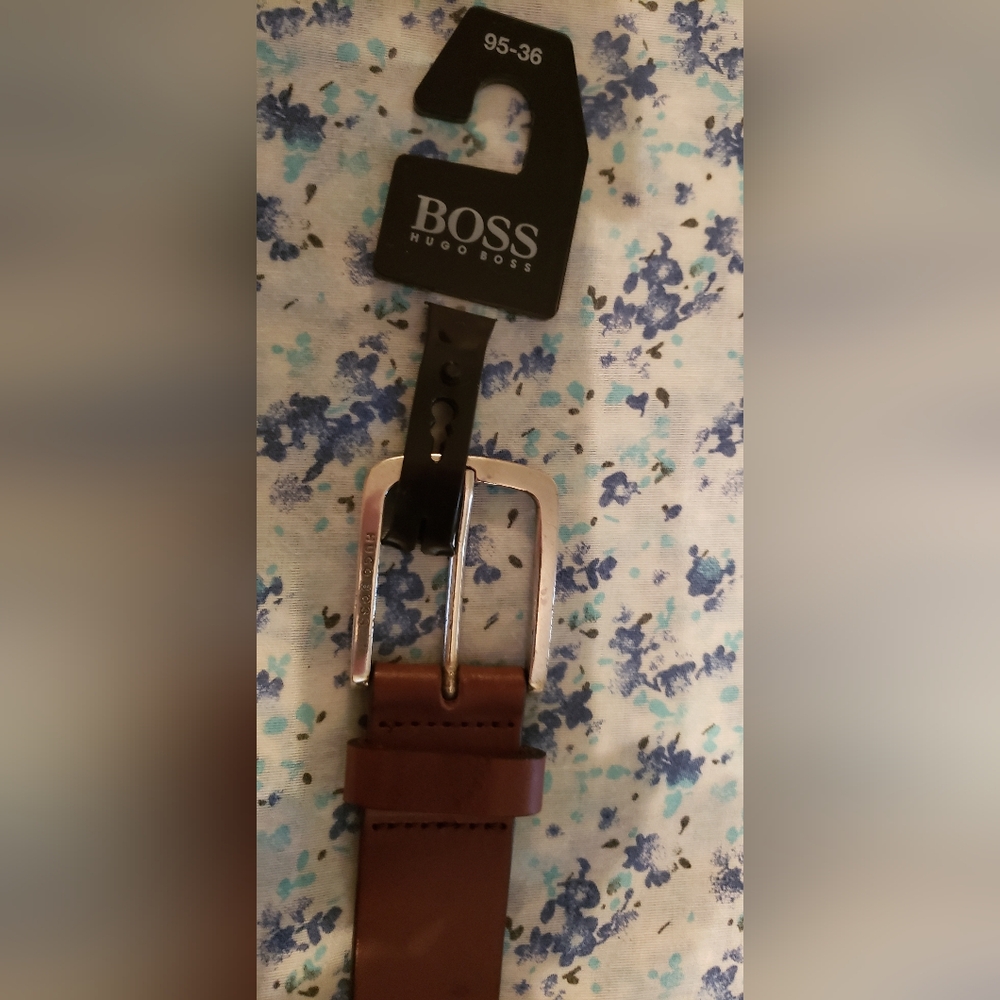 Men's Hugo Boss Leather Belt Brown 36
